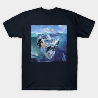 Under the surface - Iceberg paper collage T-Shirt